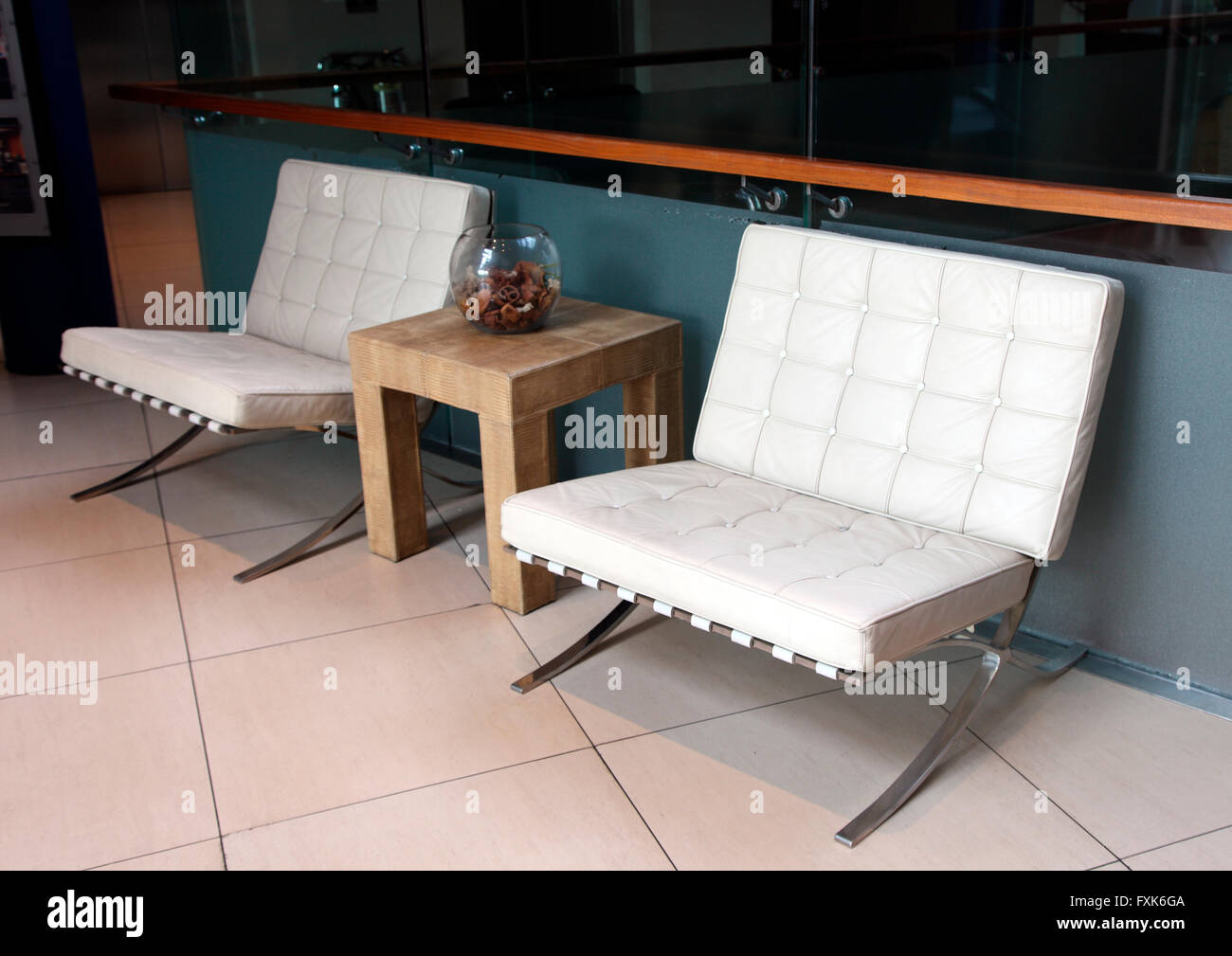 Barcelona chairs in the Absolute Hotel, Limerick Stock Photo