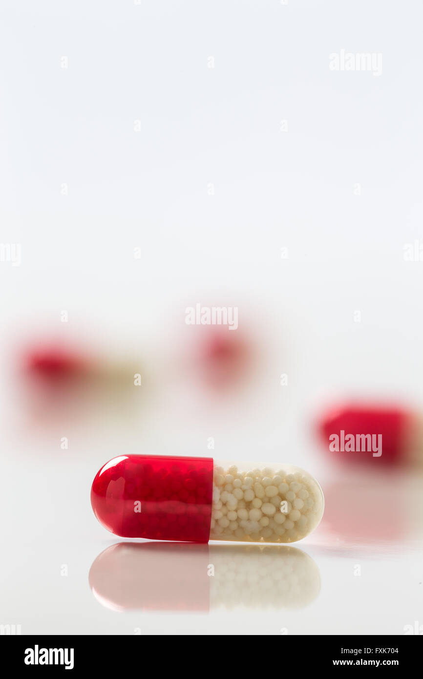 image of medicine pills white and red Stock Photo