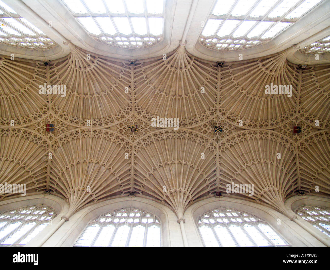 Detail of the fanning vaults of Bath Abbey Stock Photo - Alamy