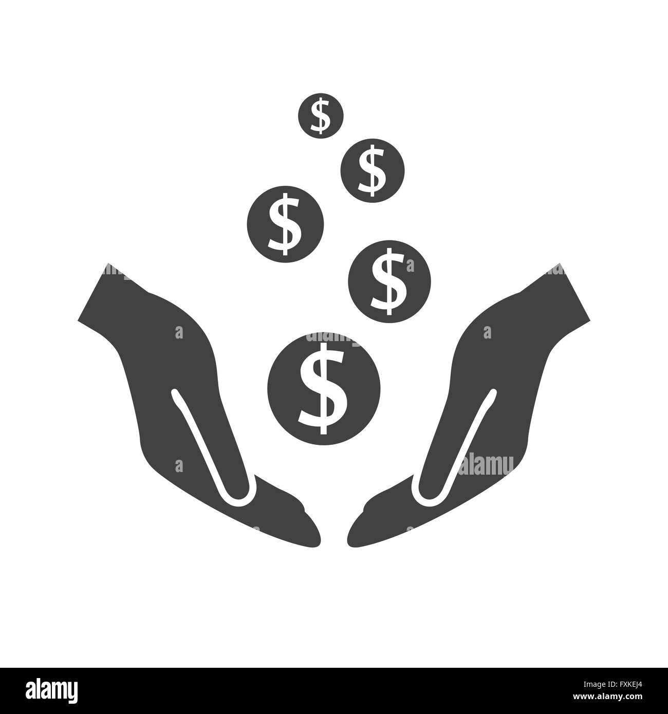 Money hand illustration Black and White Stock Photos & Images - Alamy