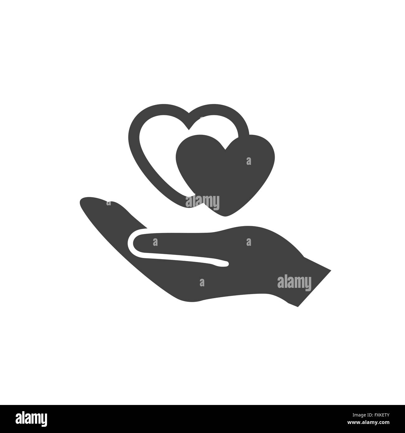heart in hand icon Stock Vector Image & Art - Alamy