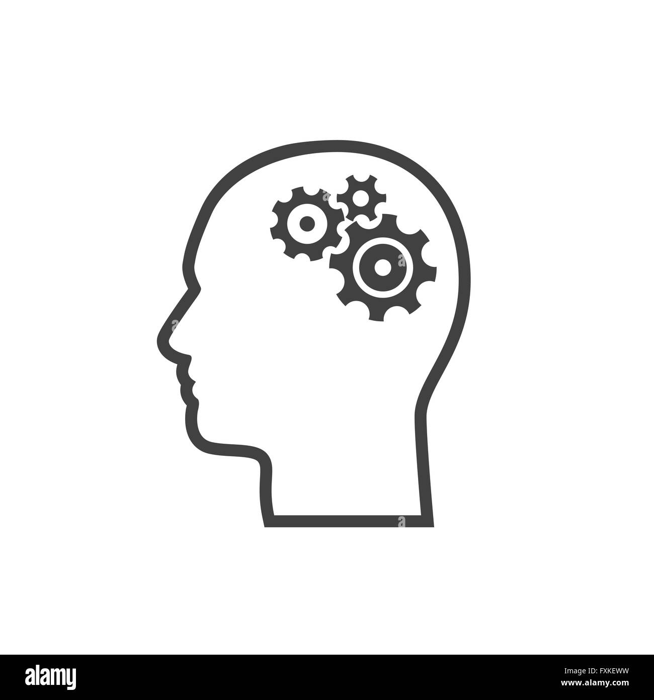 gear in head icon Stock Vector Image & Art Alamy