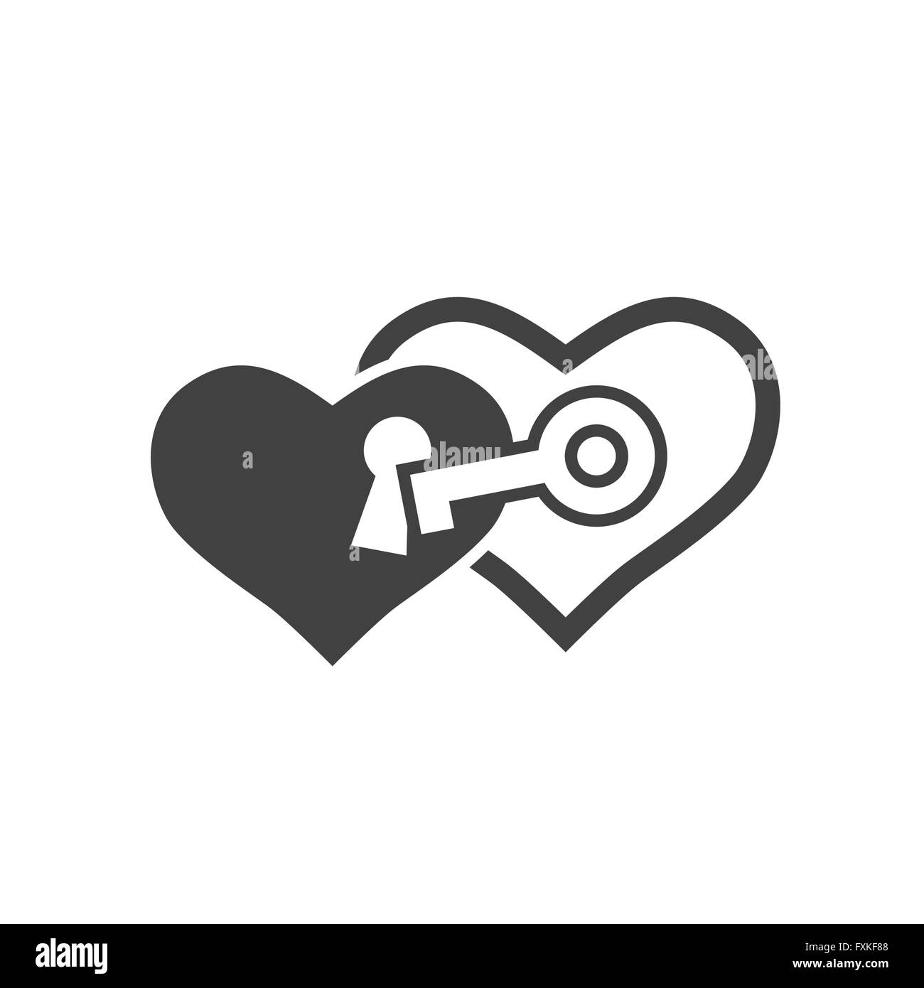 heart with key icon Stock Vector Image & Art - Alamy