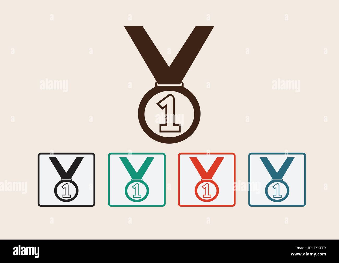 Medal icons set Stock Vector Image & Art - Alamy
