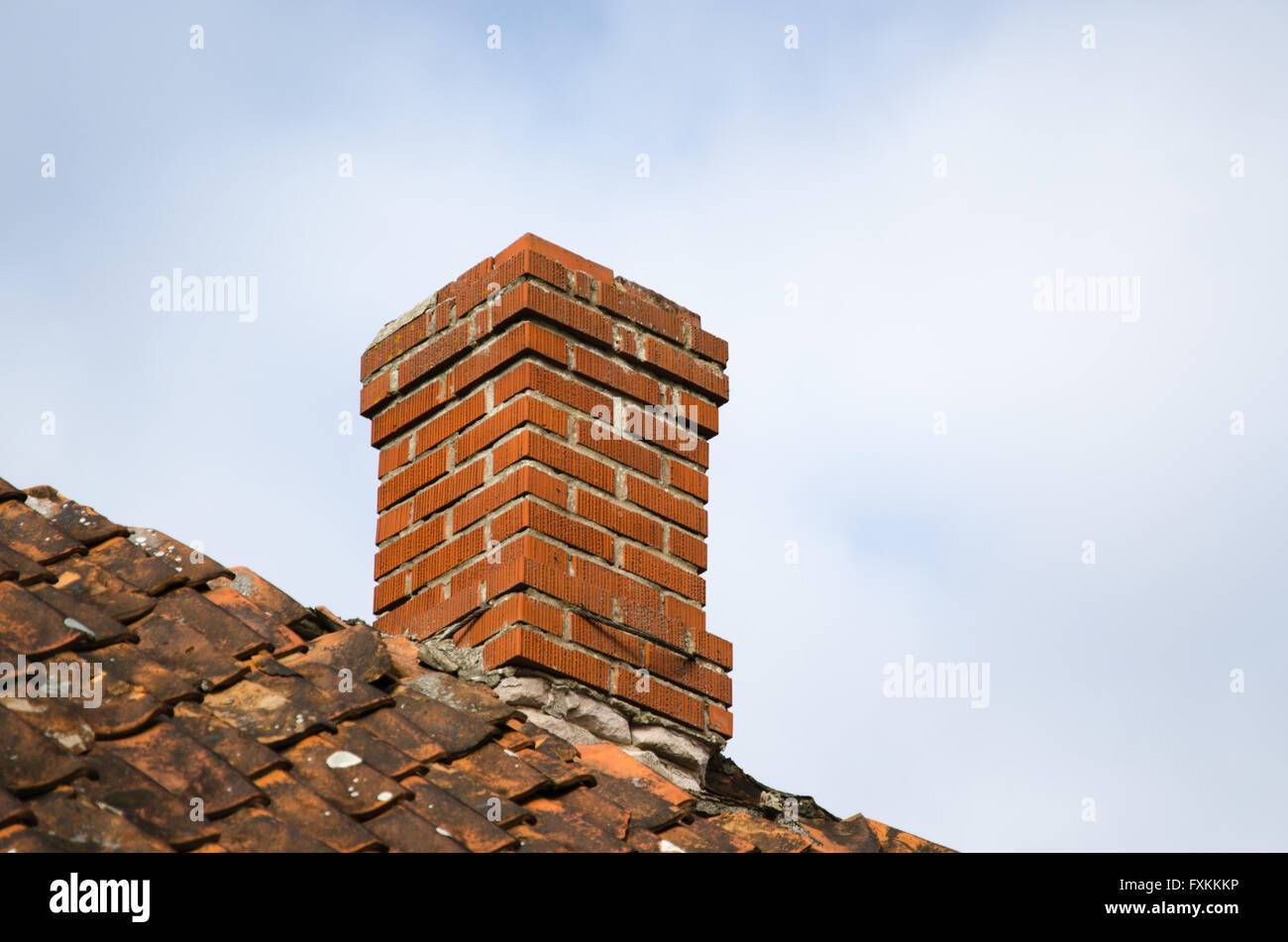Brick Chimney Roof Tiles Stock Photos & Brick Chimney Roof ...