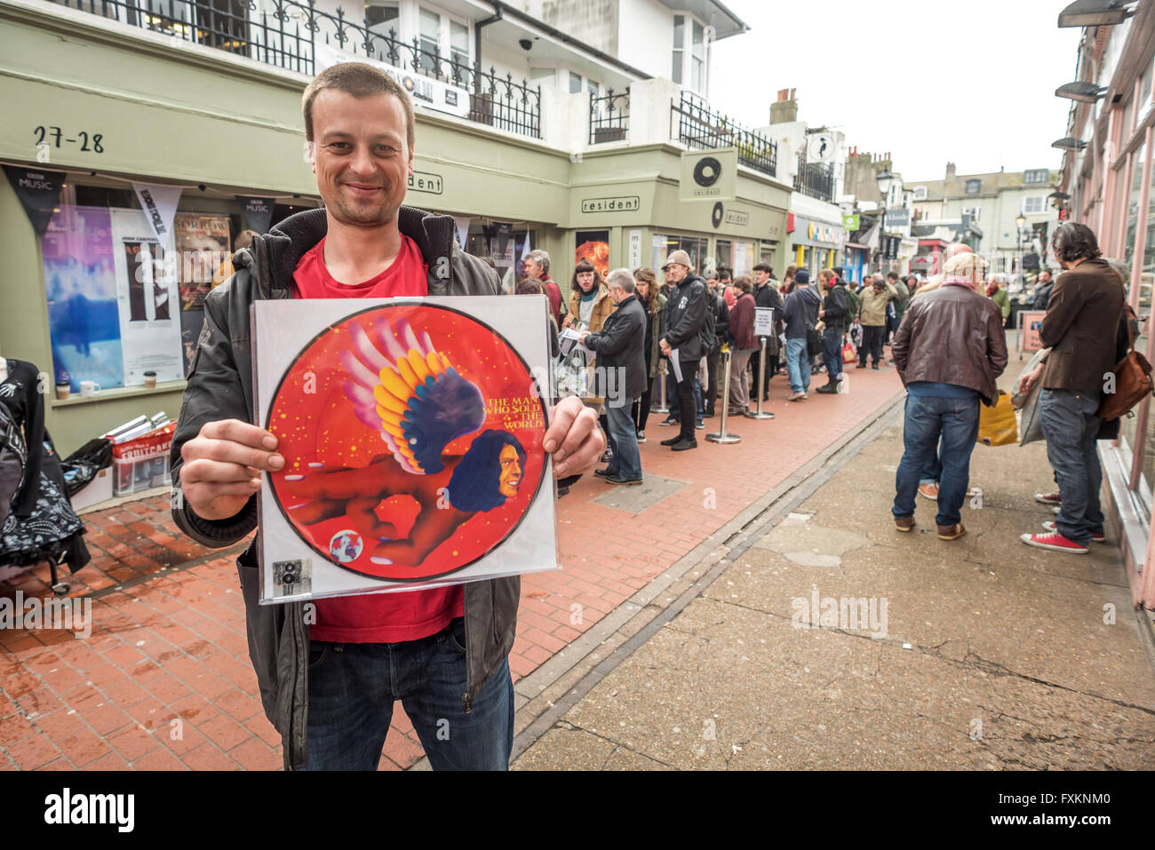 Brighton, UK. 16th April, 2016; The ninth annual worldwide Record Store Day at Brighton's Resident Records: Stock Photo