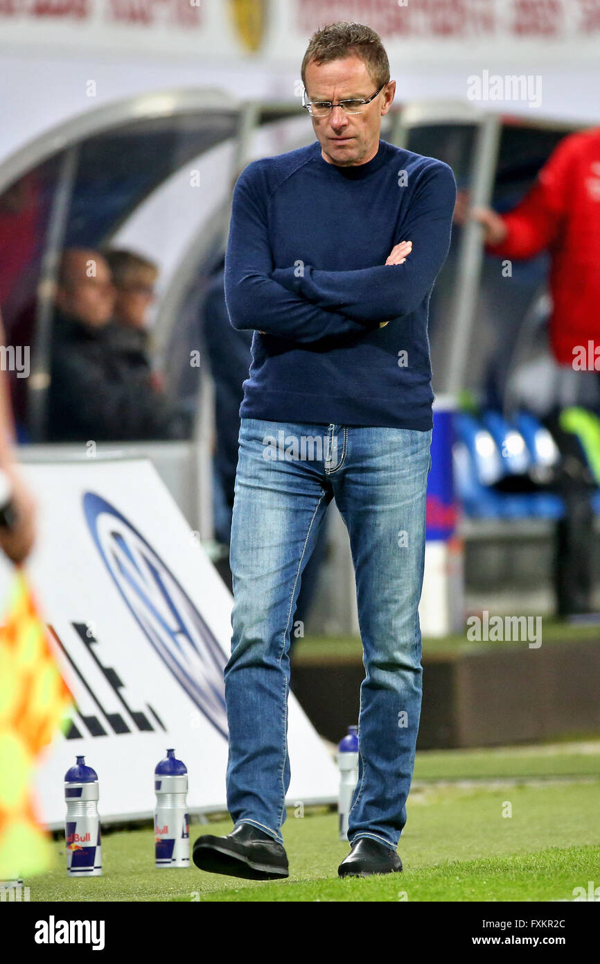 Leipzig's coach Ralf Rangnick during the German 2nd Bundesliga soccer