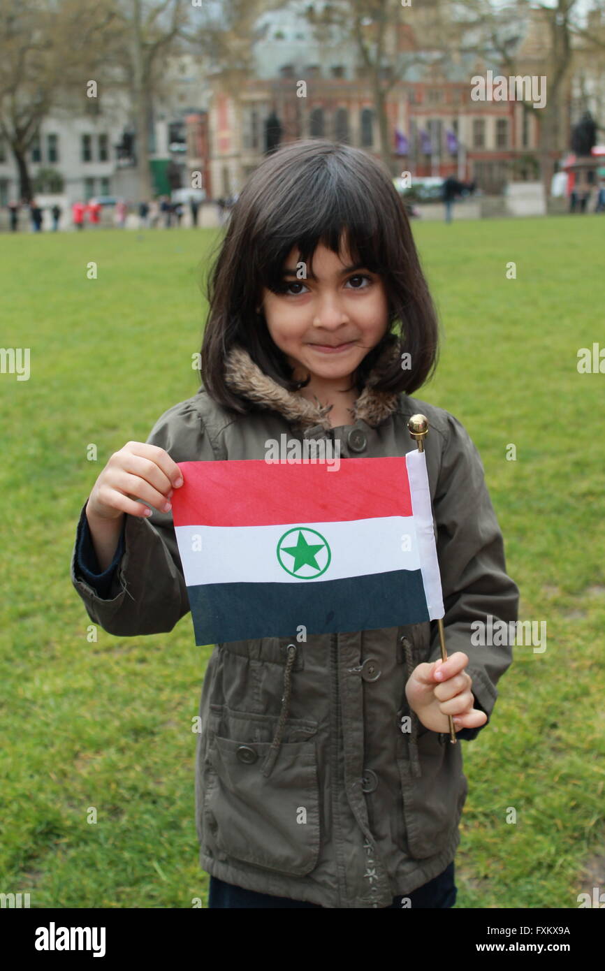 London, UK. 16th April, 2016. Ahwazi Arabs demonstration in London in the eleventh anniversary of uprising in 2005 Credit:  Aghil Maniavi/Alamy Live News Stock Photo