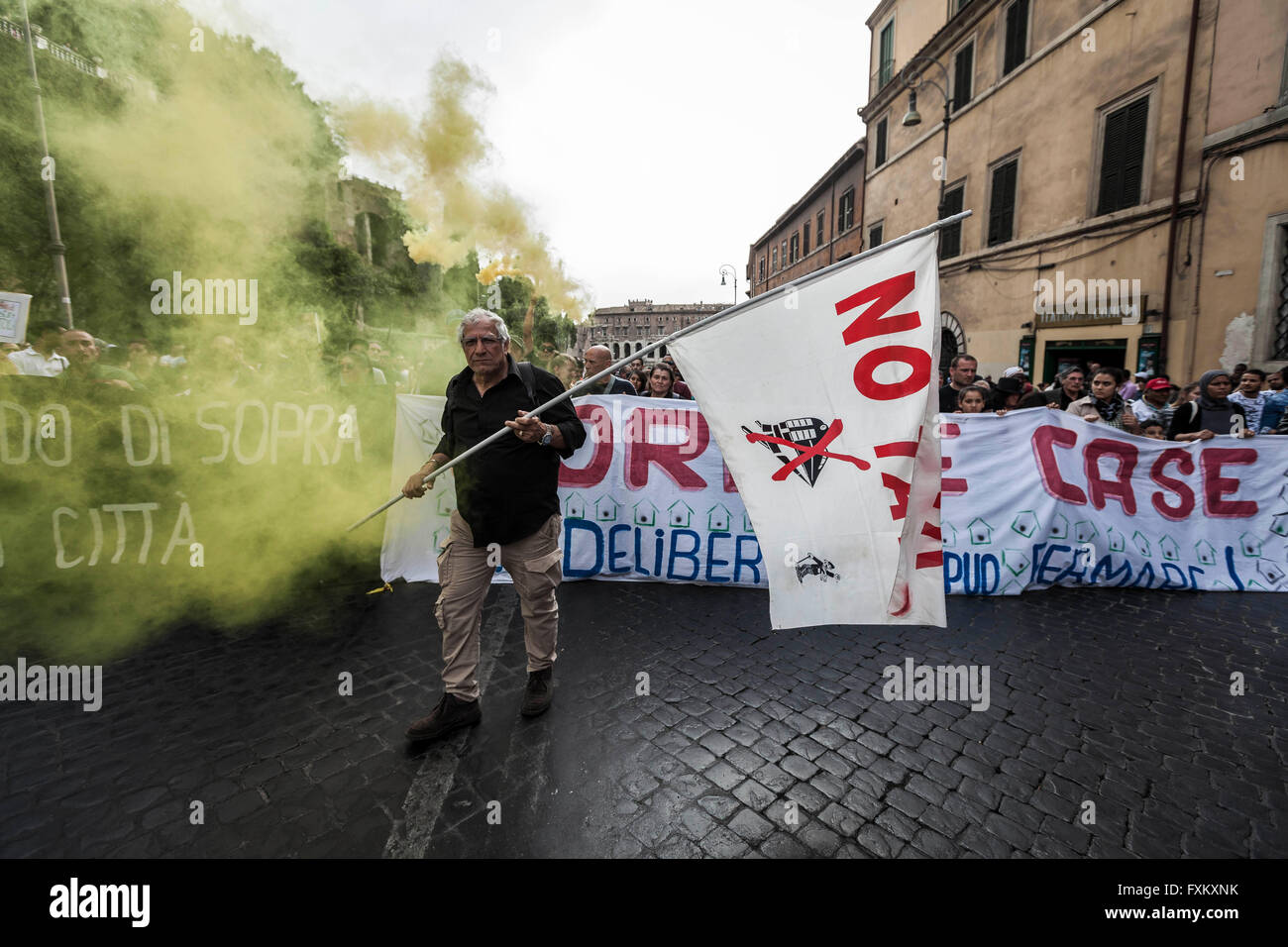 Respecting Others In Rome Rome, Italy. 16th Apr, 2016. People wave flags during a demonstration ...