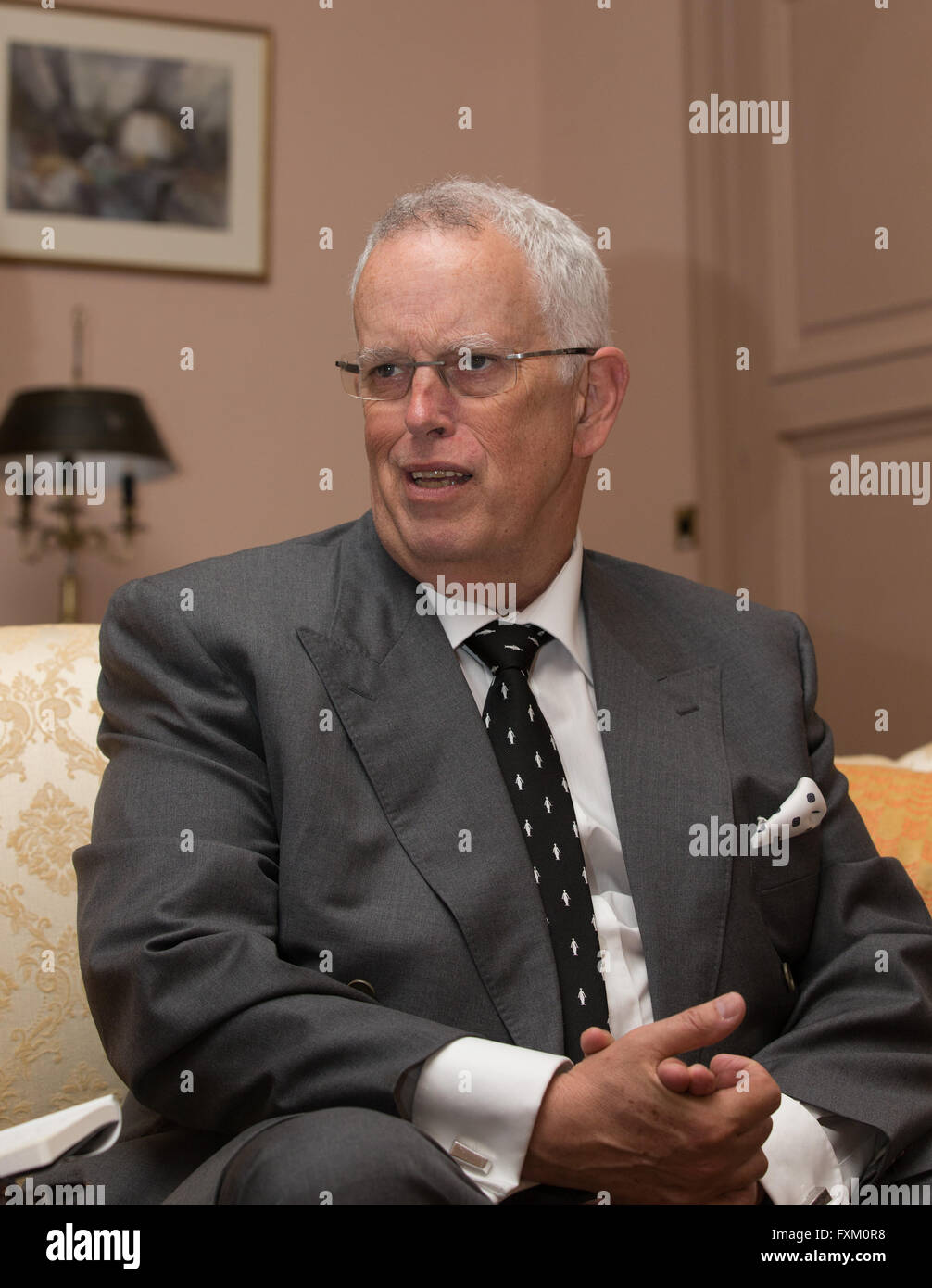 Geneva, Switzerland. 16th Apr, 2016. Eugene Chaplin, son of screen