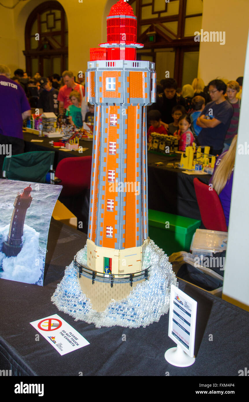 Sydney, Australia - 17th April 2016: The Sydney Town Hall played host to the Lego convention Sydney Brick Show. The convention attracted large crowds over the 16th and 17th of April. Pictured is the Lego model called La Jument created by Ben Craig Credit:  mjmediabox /Alamy Live News Stock Photo