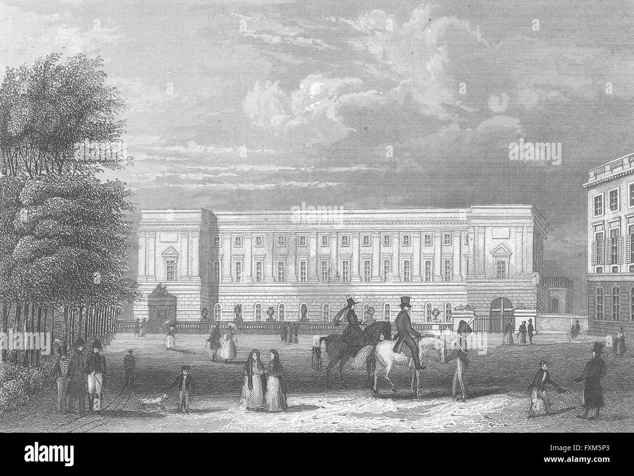 BELGIUM: Palast Prinzen Von Oranien Brussel: Wolfe, antique print 1844 Stock Photo