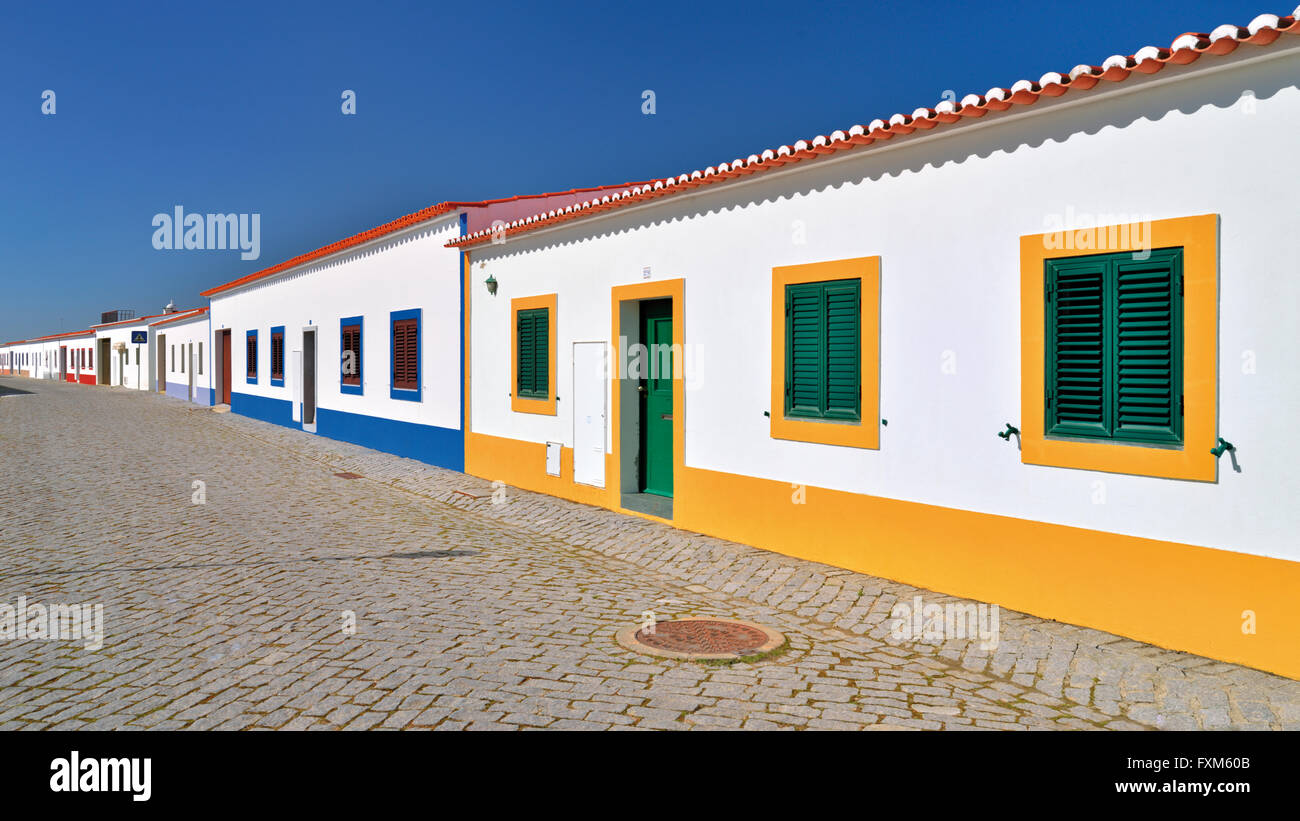 Portugal, Alentejo: Typical architecture in the reconstructed village Aldeia da Luz Stock Photo