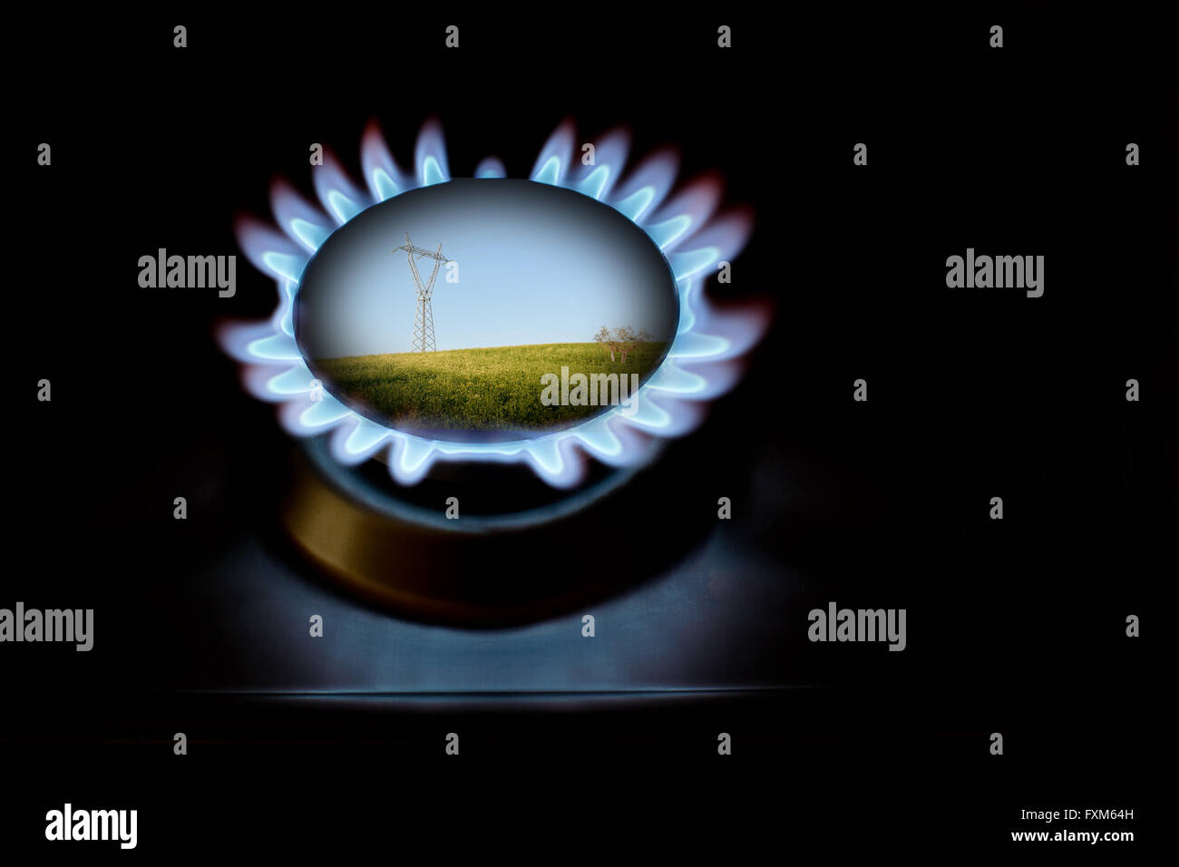 Gas and electricity for protection of enviroment Stock Photo
