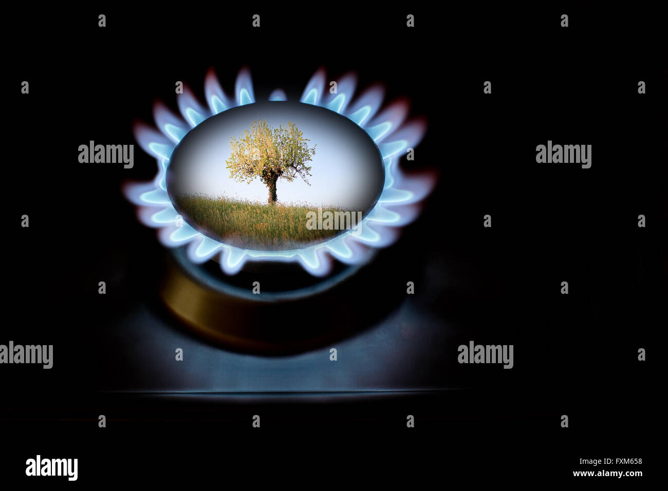 Alternative gas production for ecology and protection of enviroment Stock Photo