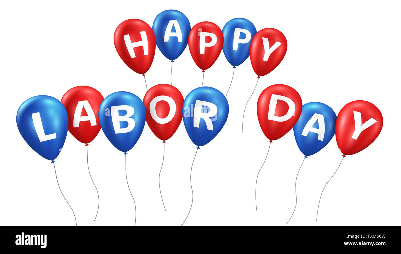 Happy labor day holiday concept with sign and letters on floating