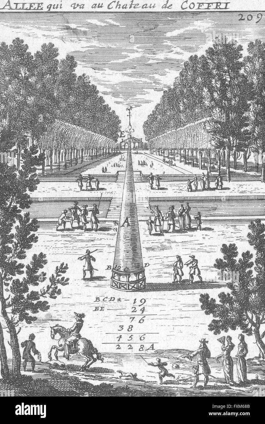 FRANCE: LIV III De la Planimetrie, antique print 1702 Stock Photo