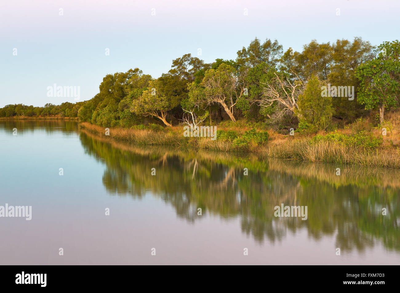 Albert River at Burketown on the famous Savannah Way. Stock Photo