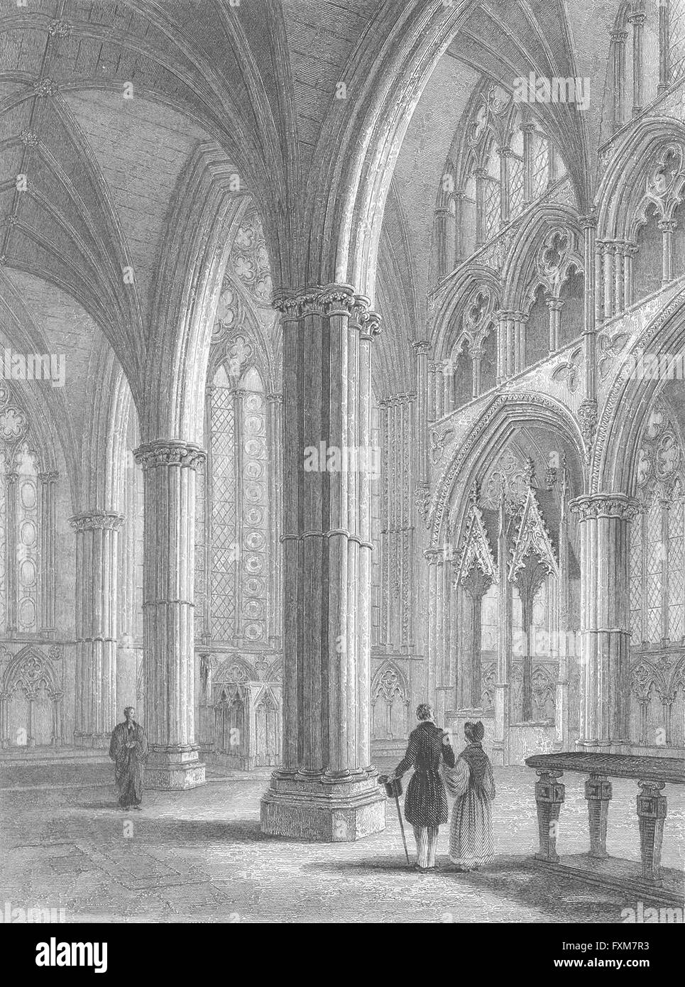 LINCS Lincoln cathedral Chancel, antique print 1836 Stock Photo Alamy