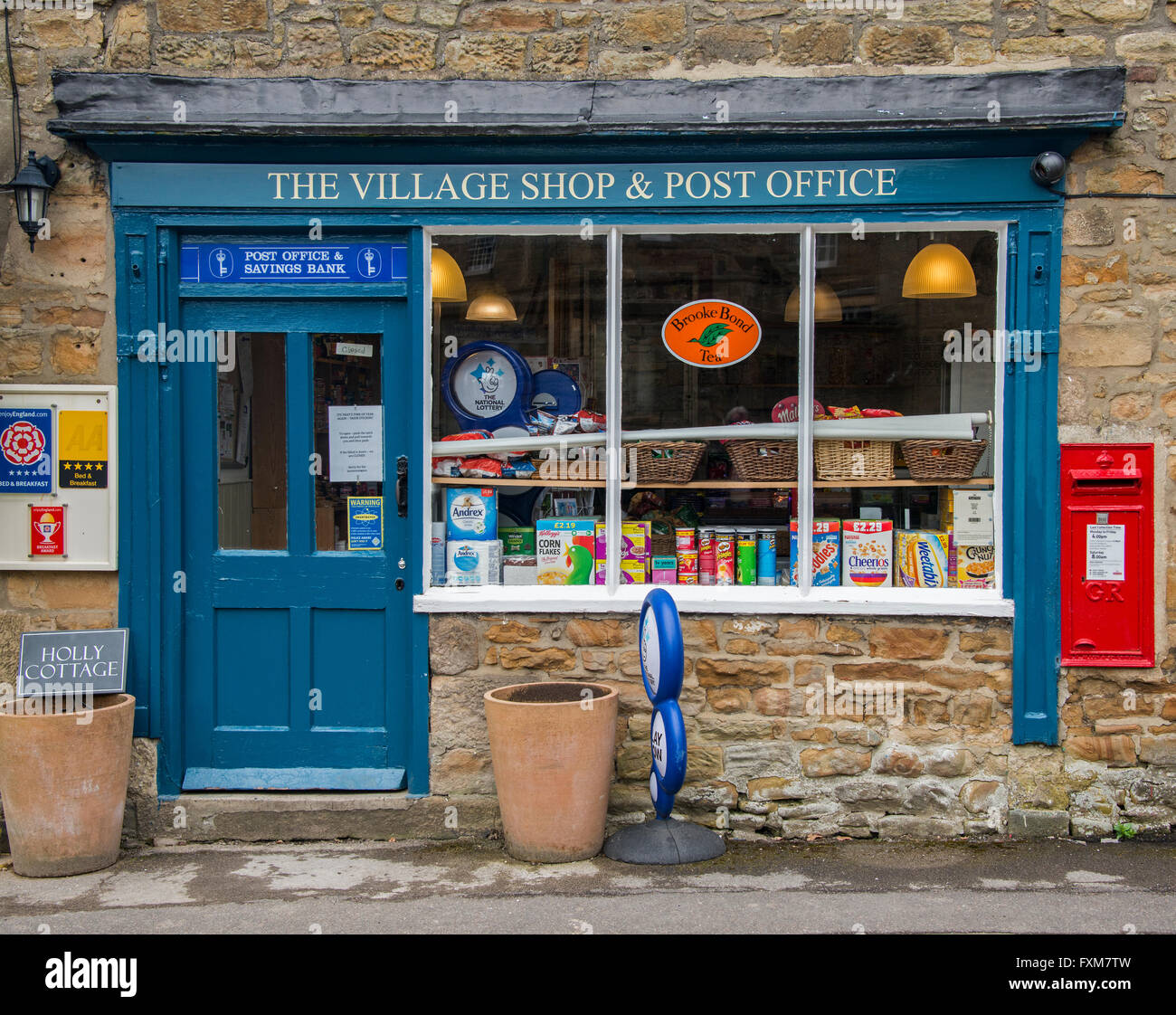 The Village Shop and Post Office, Pilsley, Derbyshire Stock Photo