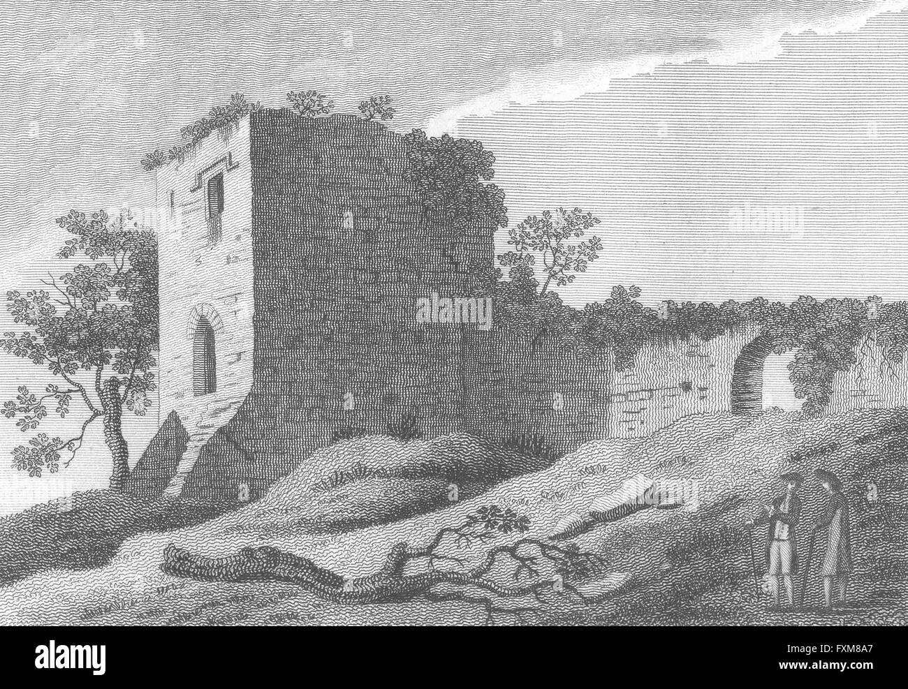 MONMOUTH: Uske Castle, Monmouthshire: Grose, antique print 1786 Stock Photo