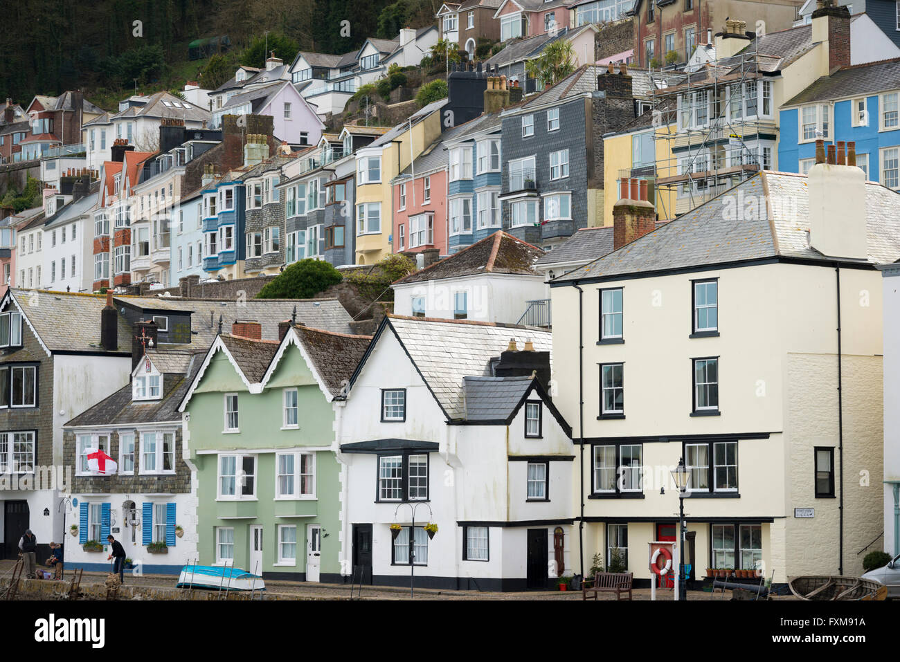 Houses overlooking the harbour at Dartmouth Devon UK Stock Photo Alamy