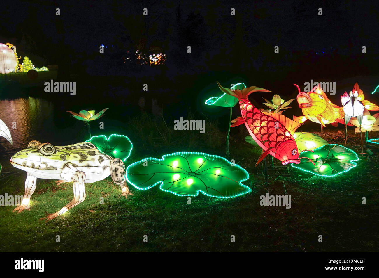 Magical Lantern Festival celebrates the Year of the Monkey at Chiswick Park in London. Stock Photo
