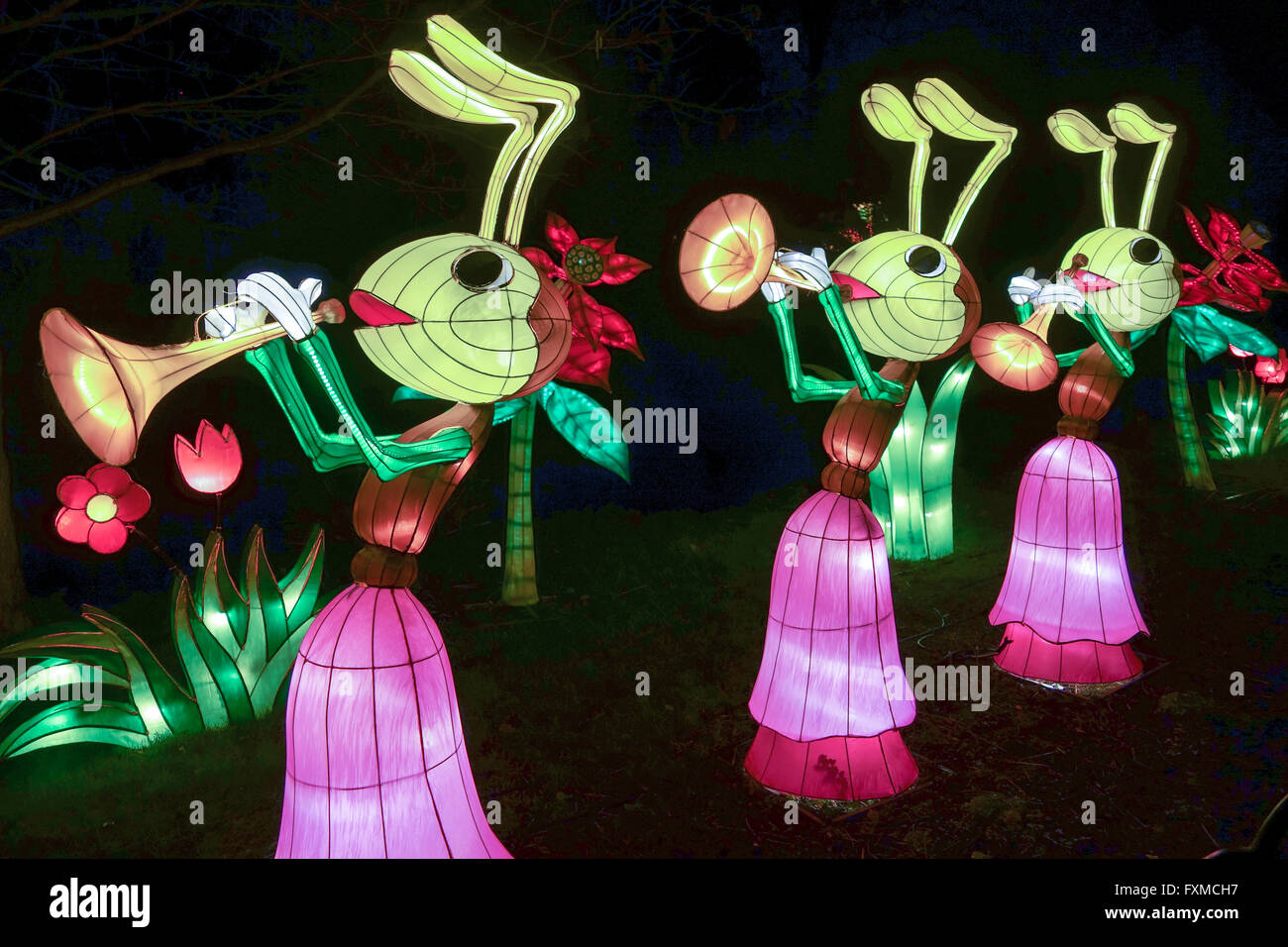 Magical Lantern Festival celebrates the Year of the Monkey at Chiswick Park in London. Stock Photo