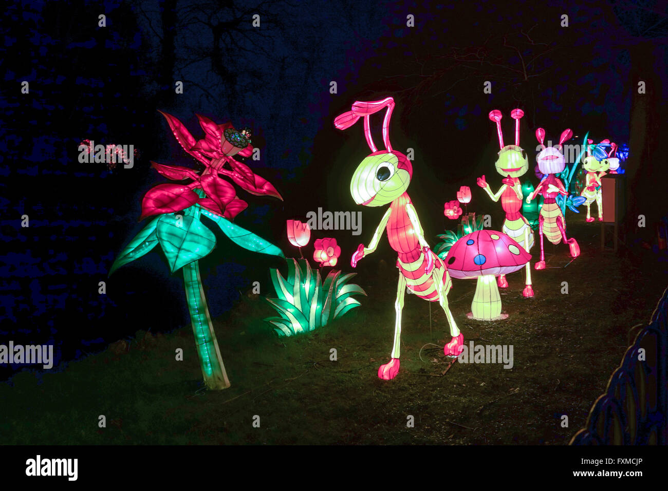 Magical Lantern Festival celebrates the Year of the Monkey at Chiswick Park in London. Stock Photo