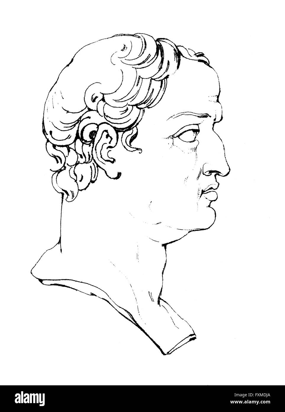 Gaius Cilnius Maecenas, 68 BC – 8 BC, Roman diplomat, counsellor to the Roman emperor Augustus, Gaius Cilnius Maecenas, Mäcenas, Stock Photo