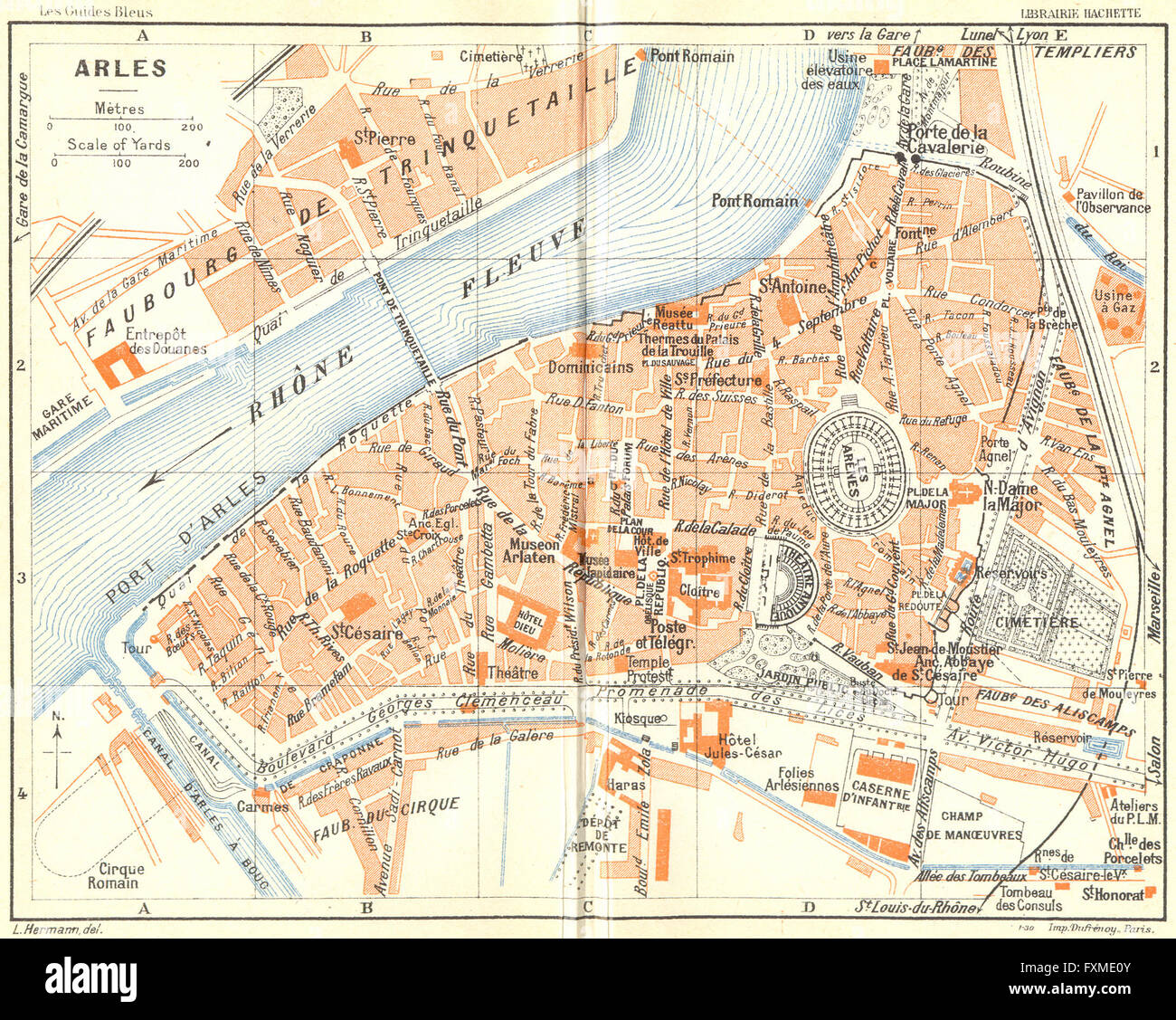 Provence Arles 1926 Vintage Map FXME0Y 