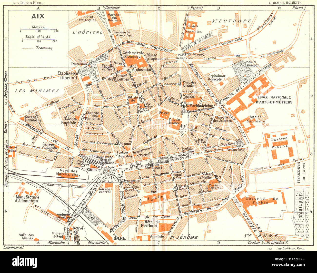 PROVENCE AixenProvence, 1926 vintage map Stock Photo  Alamy