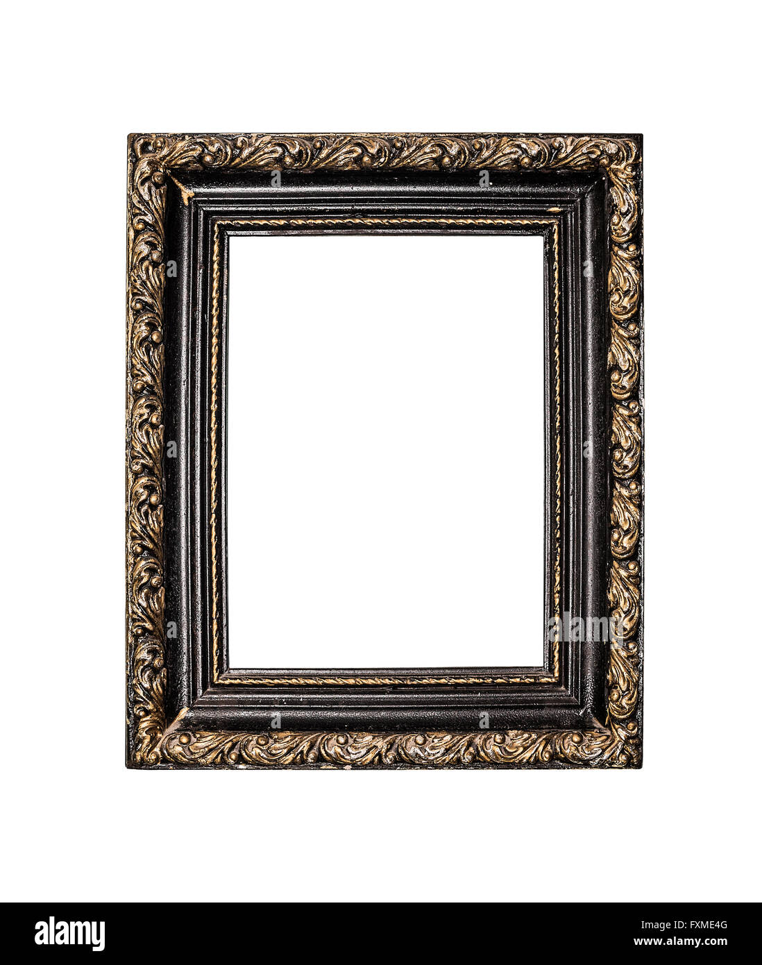 Gold color picture frame isolated on white Stock Photo Alamy