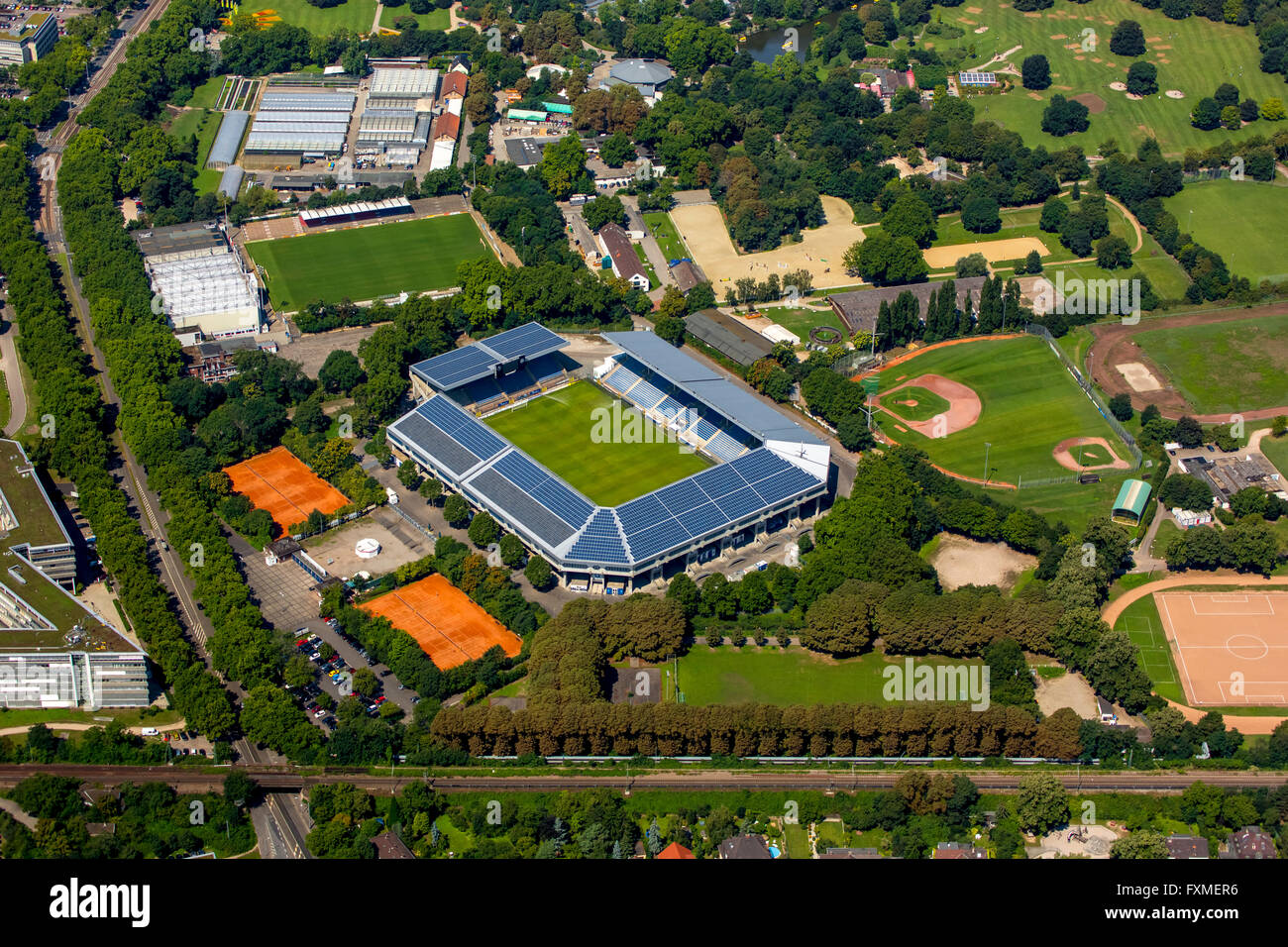 Aerial view, Carl-Benz-Stadion Mannheim, football stadium, Mannheim, Baden-Württemberg, Germany, Europe, Aerial view, Stock Photo