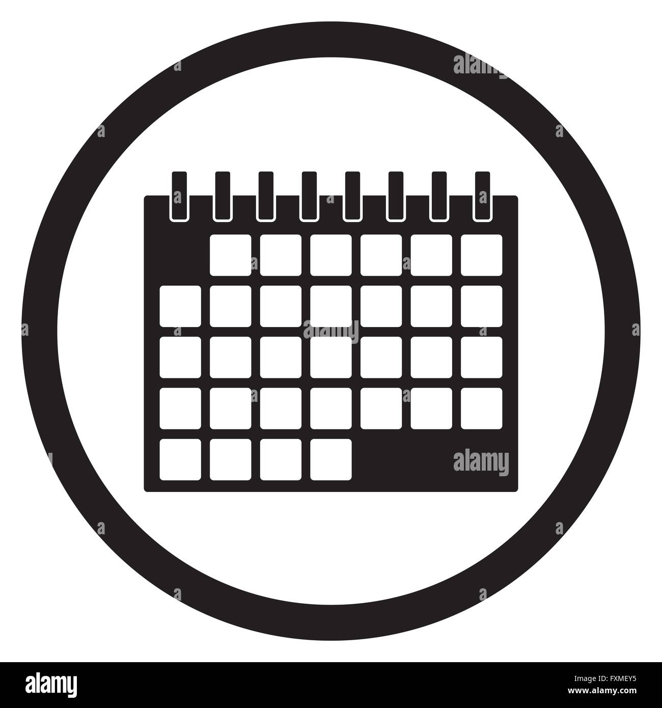 Calendar icon black white. Time date and month calendar, reminder icon