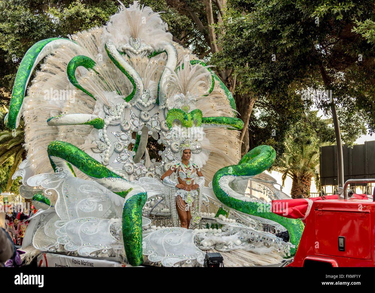 Carnival Queen on Richly Decorated Float, Carnival Parade, Santa Cruz