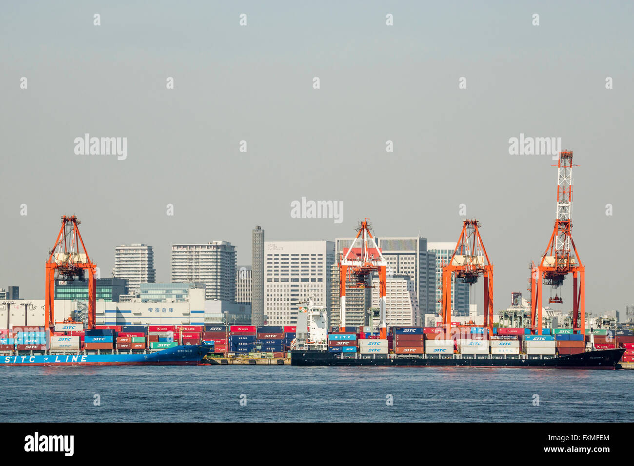 Gantry Crane at Tokyo Bay, Japan Stock Photo