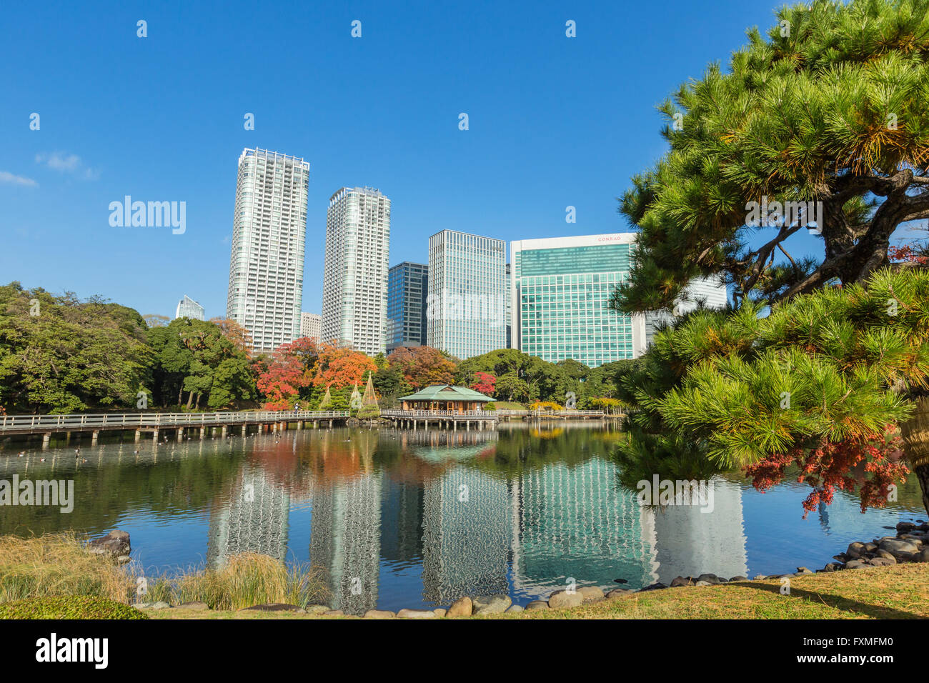 Hama-rikyu Gardens, Tokyo, Japan Stock Photo