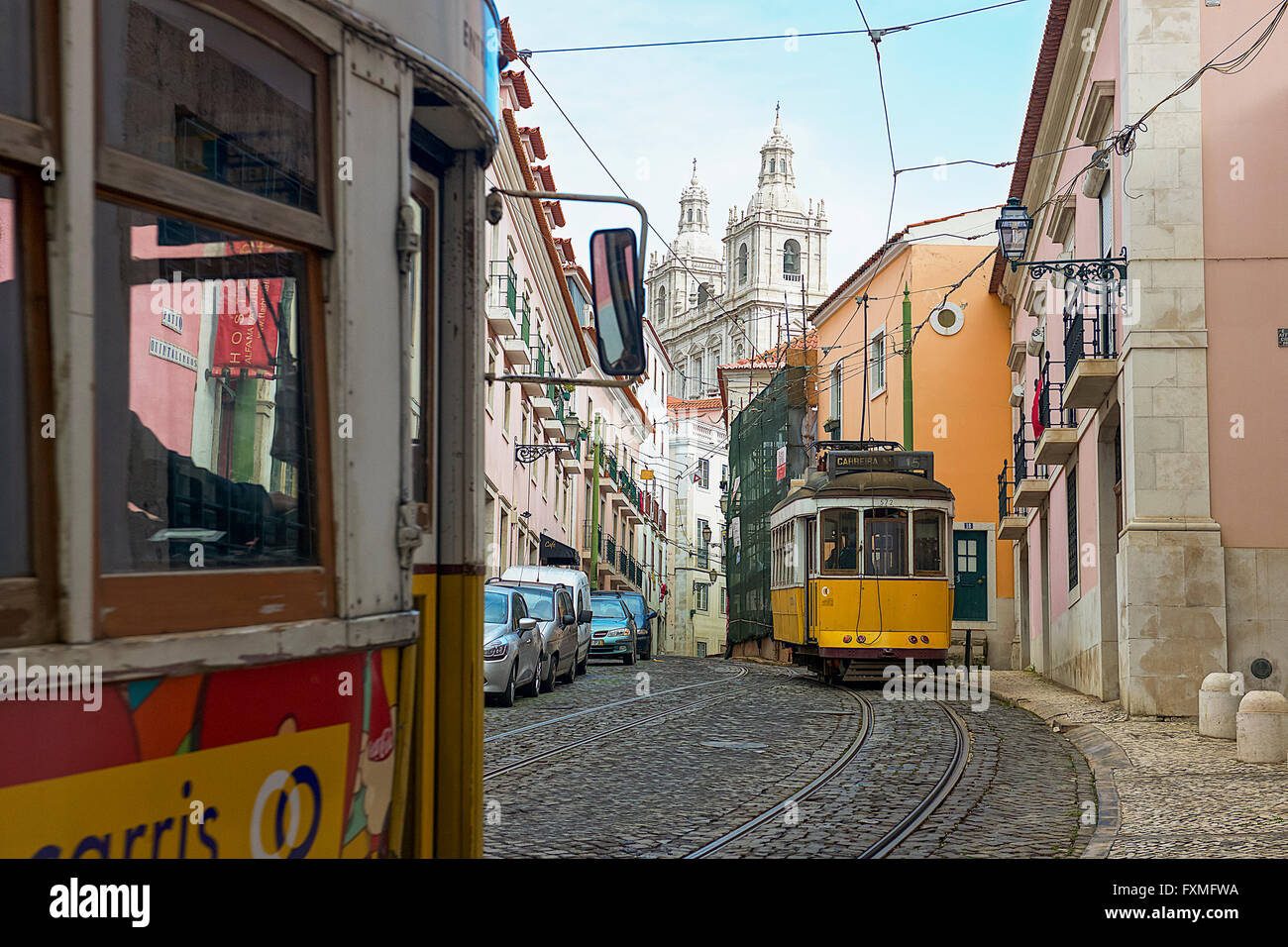Tram in Lisbon, Portugal Stock Photo
