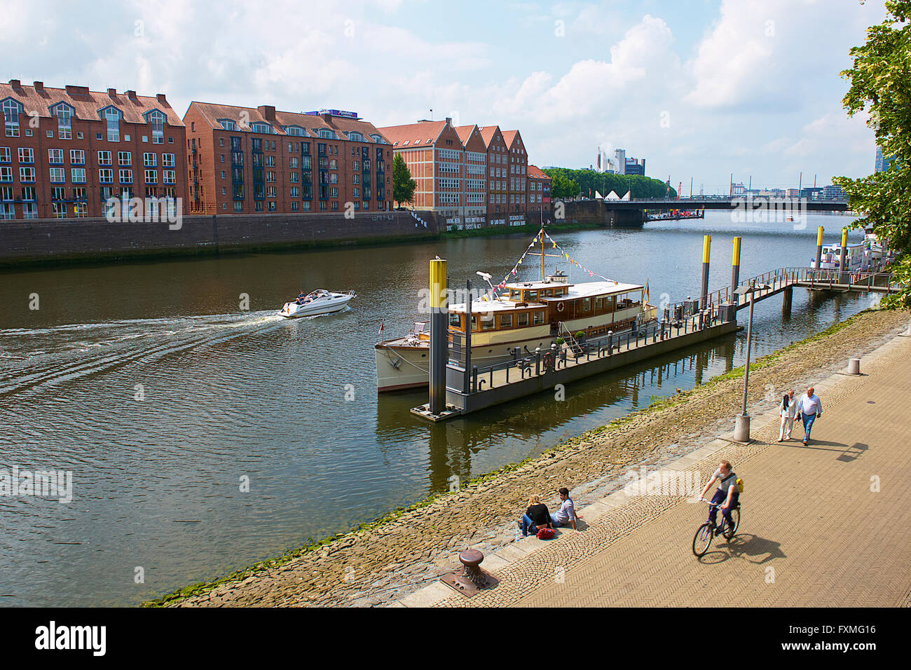 Weser River, Bremen, Germany Stock Photo