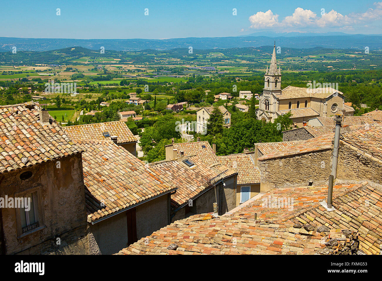 Overview of Bonnieux, France Stock Photo