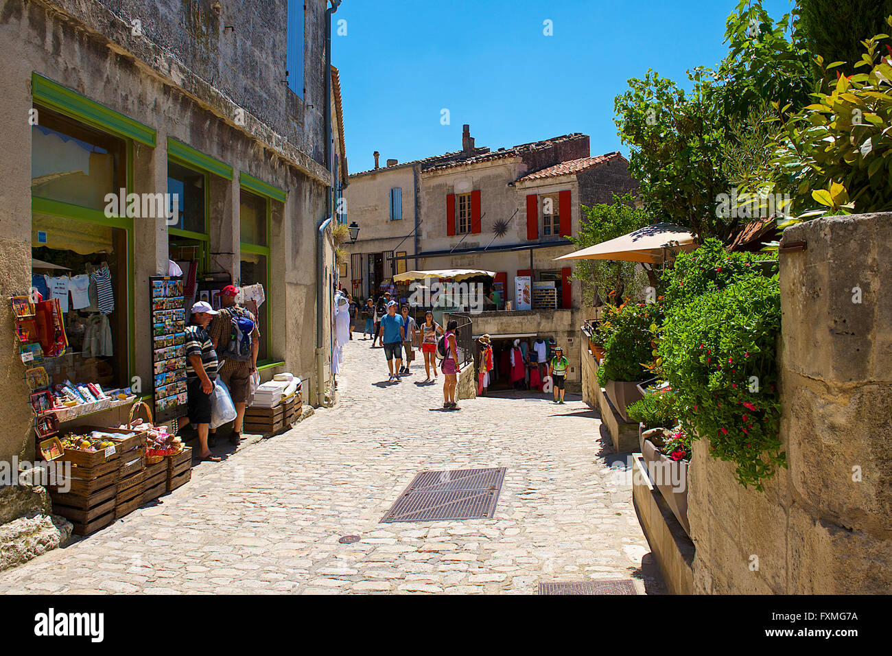 Street View of Les Baux de Provence, France Stock Photo