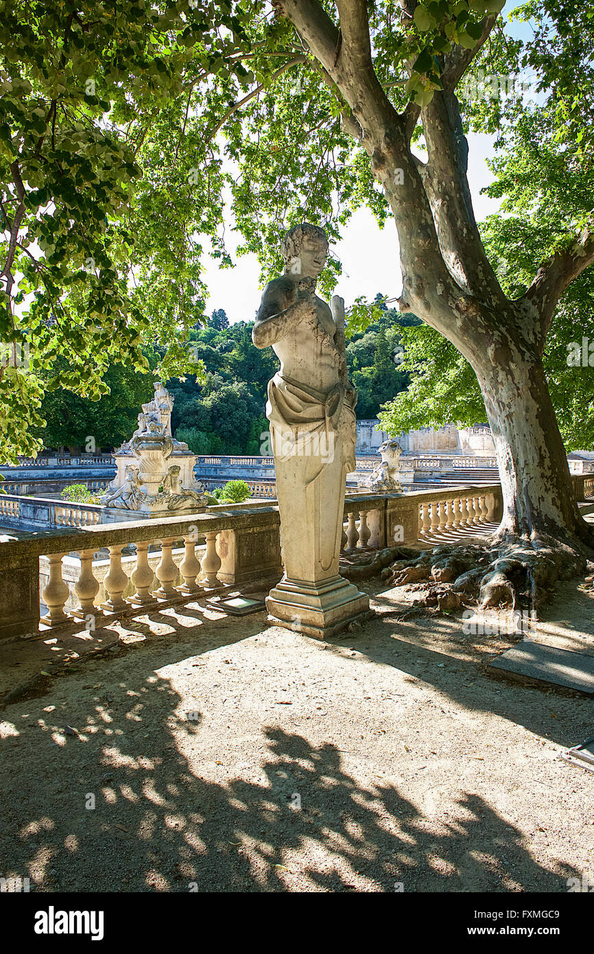 The Jardins de la Fontaine, Nimes, France Stock Photo