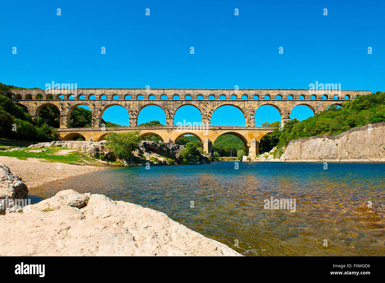 Pont du Gard, French Stock Photo