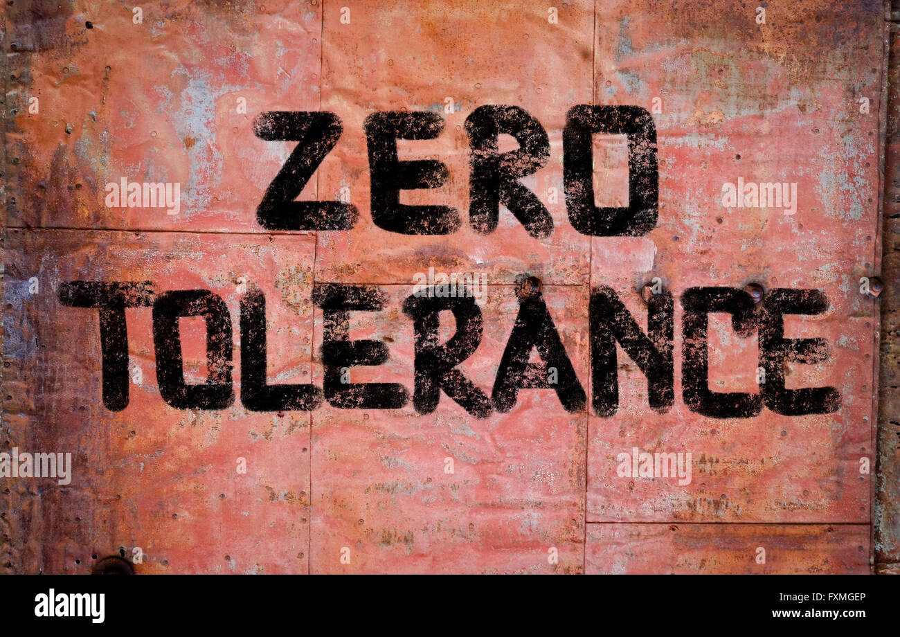 Zero Tolerance Concept Stock Photo Alamy