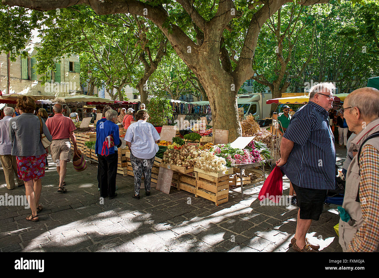 Market of Uzes, France Stock Photo Alamy