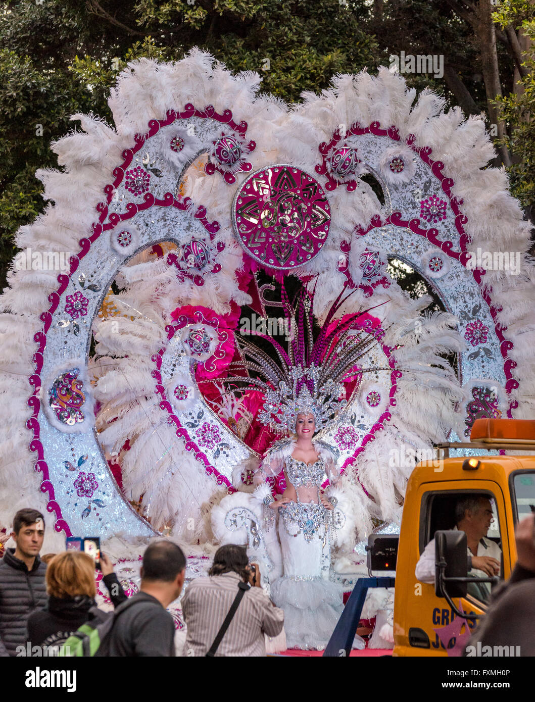 Carnival Queen on Richly Decorated Float, Carnival Parade, Santa Cruz