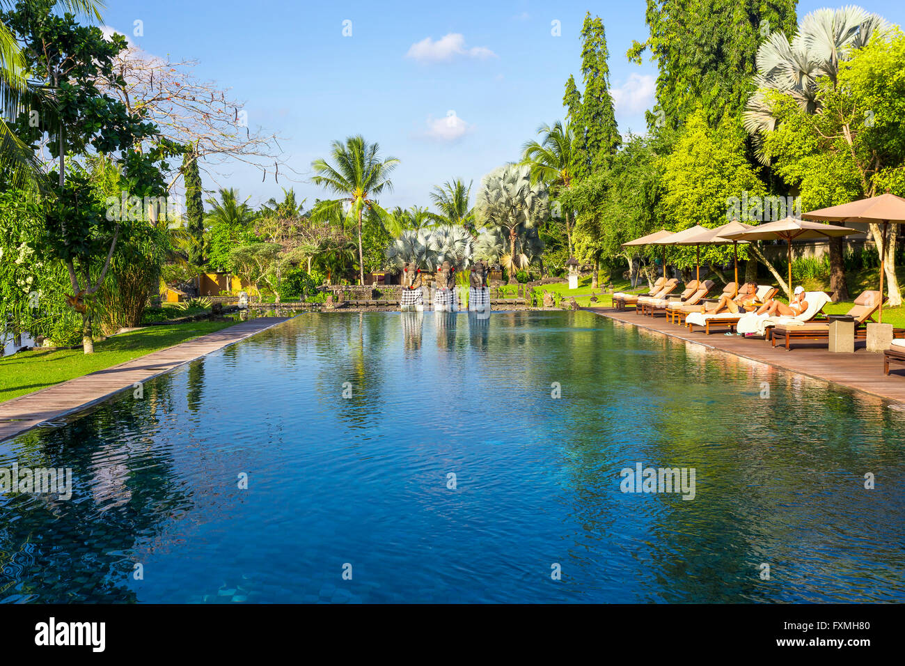 Swimming Pool, Ubud, Bali, Indonesia Stock Photo