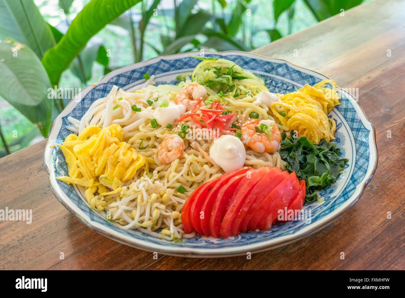 Japanese-style Noodle, Ubud, Bali, Indonesia Stock Photo