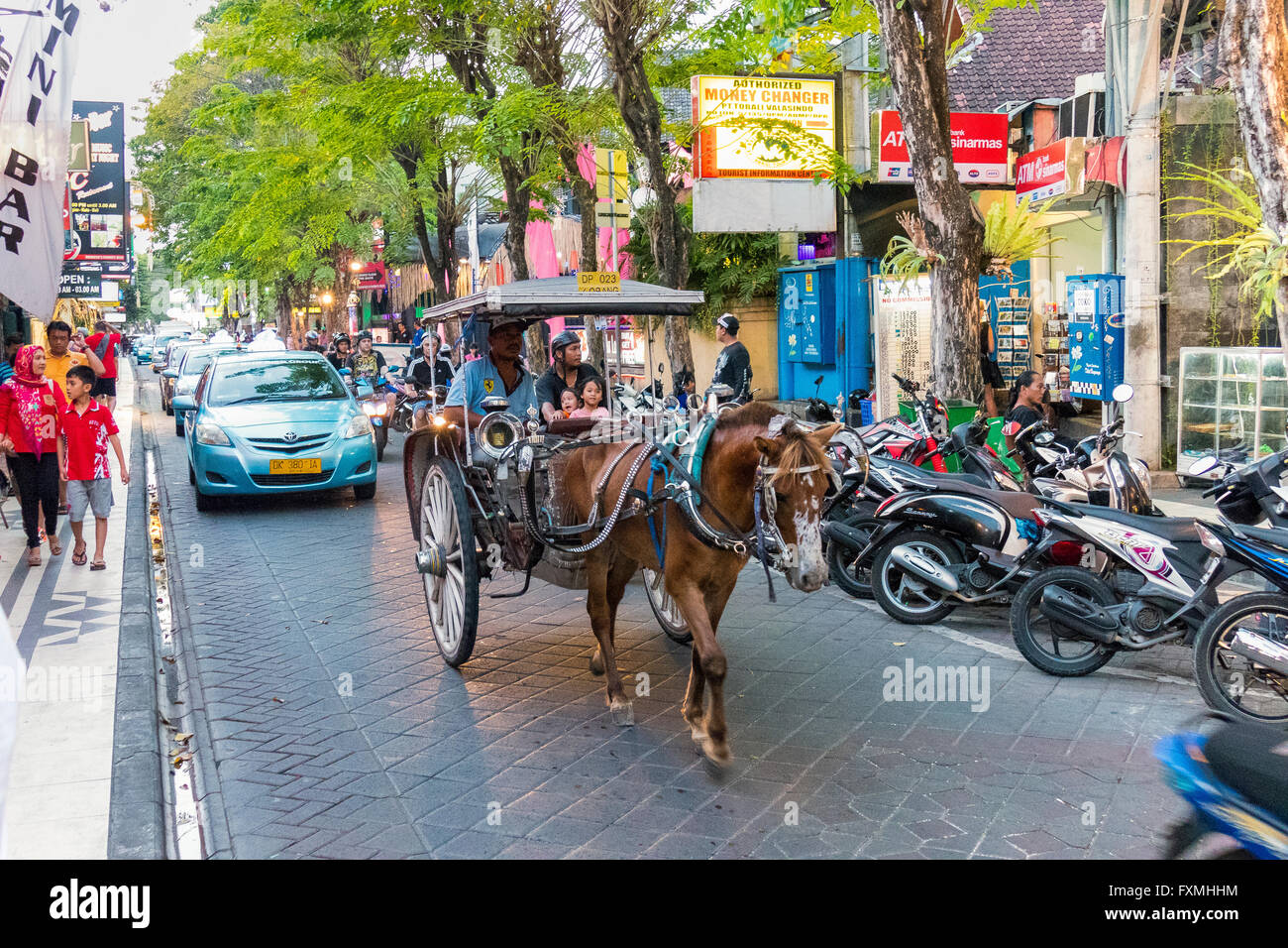 Carriage Ride, Kuta, Bali, Indonesia Stock Photo